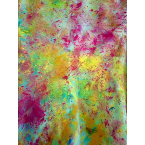Chloe Cox Upcycled / Handmade Multicolor Hand Dyed Silk Blazer- Size Large - Picture 6 of 7